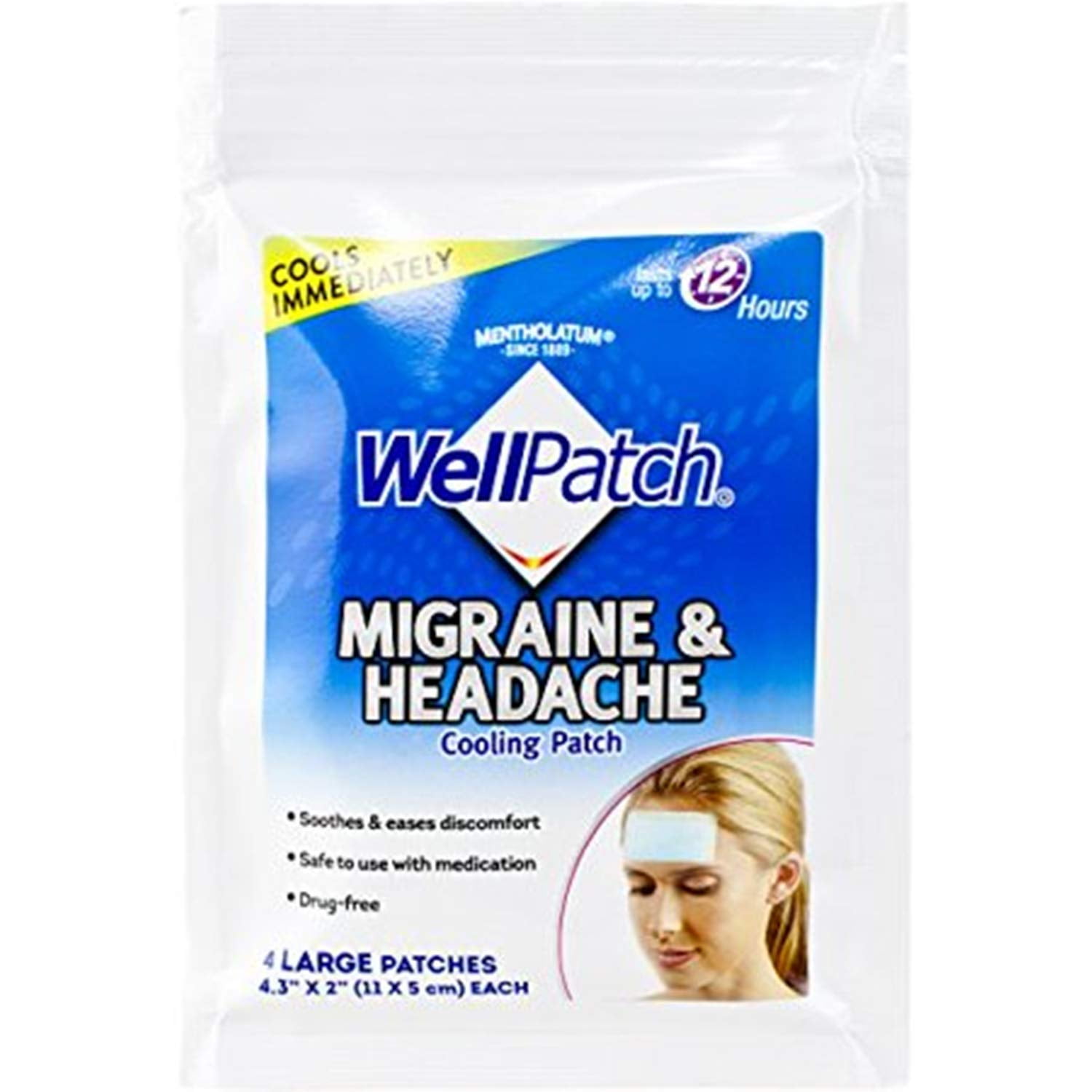 Cooling Headache Pads, Migraine 4 Pads in a Pack. (Pack of 6)= 24pads