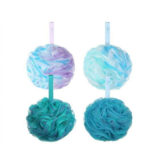 Topboutique Loofah Exfoliating Bath Sponge – 75g/PC Extra Large Shower Puff, Body Poufs, Shower Sponge, Shower Scrunchie Set of 4 Body Scrubbers