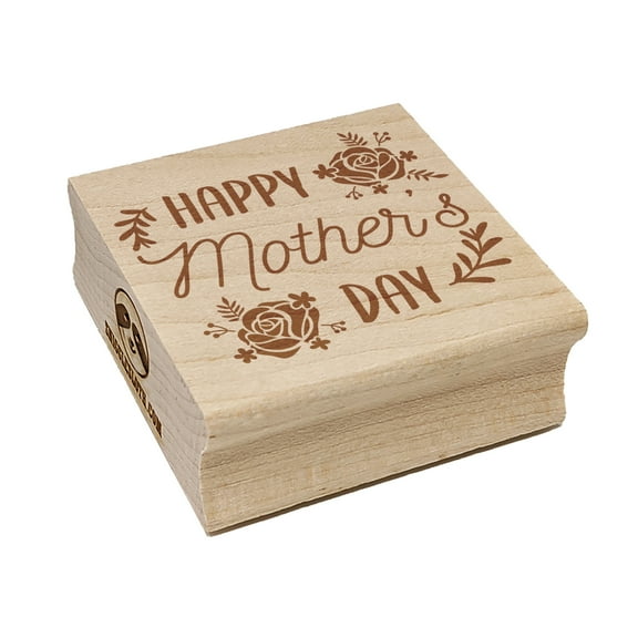 Happy Mother's Day Framed in Roses Square Rubber Stamp Stamping Scrapbooking Crafting - Small 1.25in