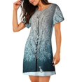 thumbnail image 2 of Zufioo Winter Rabbit Print Women's Nightgown, Round Neck Short-sleeved Pajamas, Home Wear Suitable for Home and Outing, 2 of 6