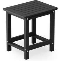WINSOON Small Outside Adirondack Square Side Table,Single Layer - Black