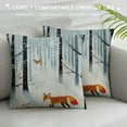 thumbnail image 3 of Nawypu  Throw Pillow Covers Red Fox with Red Yellow Bird Winter Forest Landscape Decorative Pillow Cover  for Pillows Couch Sofa Bed, 3 of 5