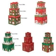 NIHOND 3 Pcs Christmas Nesting Gift Boxes with Lid, Nesting Boxes Xmas