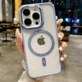 thumbnail image 1 of Hardware Strong Magnetic Attraction [metal Lens Frame+buttons] Suitable For IPhone 15, 14, 13, 12, 13 Pro Max 15Plus, 14Plus Transparent Acrylic Phone Case, 1 of 5