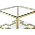 thumbnail image 4 of Maklaine Metal Side Table with Tempered Glass in Hand Polished Gold, 4 of 5