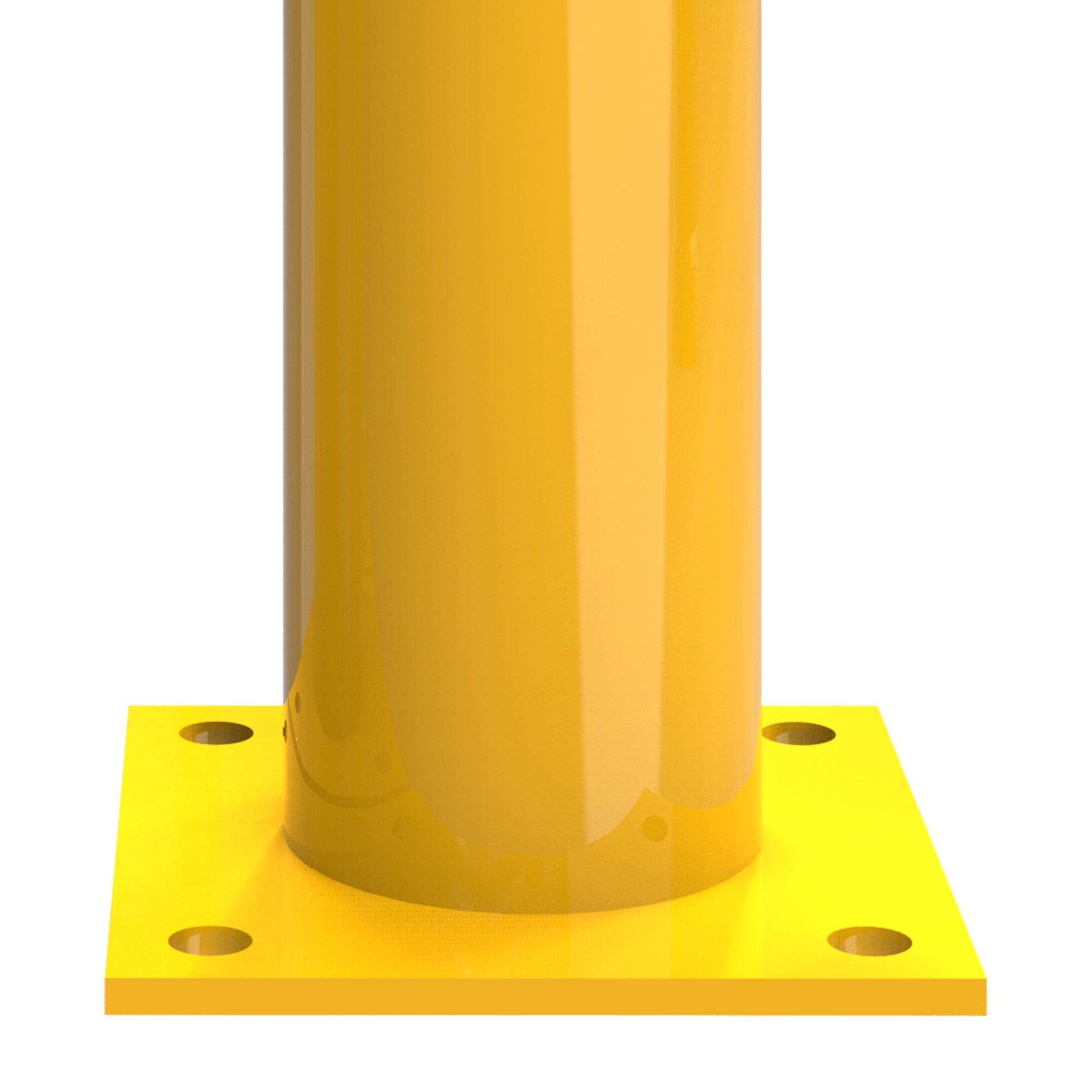 Uforic 1-Piece 42" x 4.5" Steel Safety Bollard Post – Fluorescent Yellow Traffic Barrier for Parking Lots