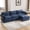 Navy Blue, variant on Villeston 102" Oversized Sectional Sofa with Movable Ottoman, 3 Seat Modern Corduroy Sofa Set for Living Room and Office,Pink