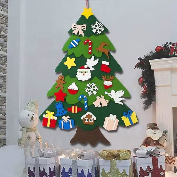 Árbol De Navidad De Fieltro Para Niños - Kit De Manualidades Decorativo, Para Pared O Mesa, Ideal Para Fiestas