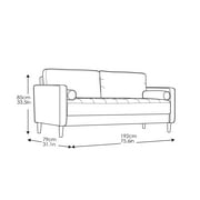 Studio Living Lorelei Mid-Century Modern Cushion Back Upholstered Sofa, Navy