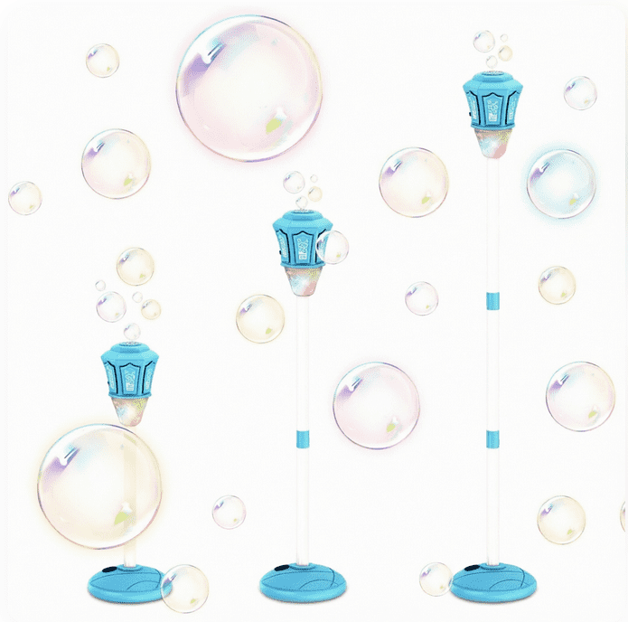 Automatic Bubble Machine, Blue Standing Bubble Maker with Light Music, Adjustable Height Bubble Torch, Detachable Bubble Wand for Outdoor Party Wedding Birthday