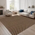 thumbnail image 1 of ANTPOP Runner Rug Non-slip Accent Rugs Washable Hallway Durable Polypropylene Indoor Outdoor with Rubber Backing for Entryways Kitchens Bedrooms , 3' x 6', Checkred Brown, 1 of 7
