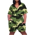 thumbnail image 2 of LOVZFMLL Combinaison Ample Décontractée à Manches Courtes pour Femmes, Multicolore 3TG, 2 of 5