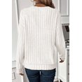 thumbnail image 5 of Remera PRETTYGARDEN XX-L de Punto Canalé con Cuello en V Blanca, 5 of 5