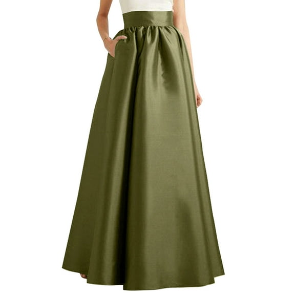 ZANZEA Women's Elegant High Waist A Swing Party Evening Skirt With Pockets