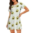 thumbnail image 1 of Fotbe Avocado of a Hear Bata de Dormir para Mujer con Estampado, Camisón de Algodón de Manga Corta, Ropa de Dormir Casual, 1 of 6