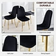 thumbnail image 3 of Velvet Dining Chairs Set of 4,  Upholstered Tufted Chair with Wingback and Metal Legs, Modern Kitchen Room Chair for   Living Room, Lounge, Waiting Room, Farmhouse, (Black), 3 of 9