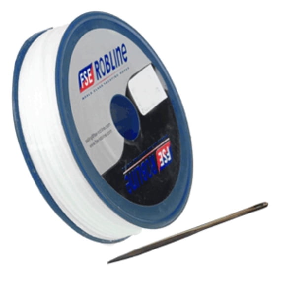 Robline Waxed Tackle Yarn Whipping Twine Kit W/needle - White - 0.8mm X 80m
