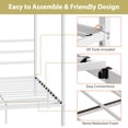 thumbnail image 4 of SuperDeal Full Size Canopy Bed Frame Metal Slats 800lbs Mattress Foundation W/Headboard & Under Bed Storage, No Box Spring Needed, White, 4 of 10