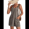thumbnail image 1 of Cortos de Verano A para Mujer, Casuales Sin Mangas con Bolsillos Marrón S, 1 of 9