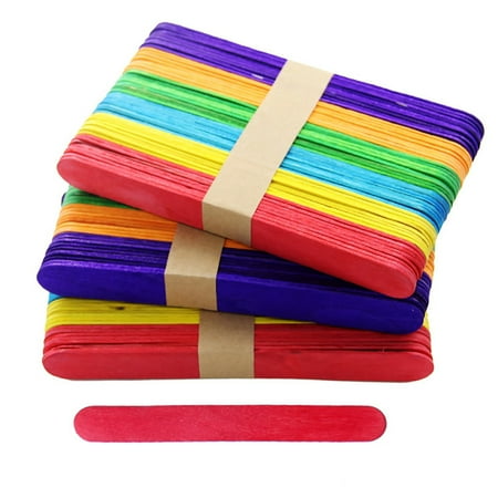 

Farfi 50Pcs Wooden Popsicle Ice Cream Lolly Sticks Kids DIY Crafts Cake Baking Tools (Type D)