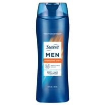 Suave Men Hydrating 3-in-1 Body Hair Face Wash with Glycerin & Vitamin E, 18 FL OZ
