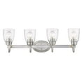 thumbnail image 1 of Golden Lighting 8001-BA4 PW-SD 29 in. Parrish 4 Light Pewter Bath Vanity Fixture Wall Light, 1 of 1