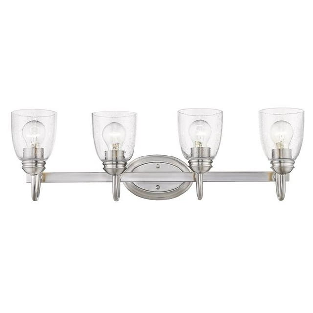 Golden Lighting 8001-BA4 PW-SD 29 in. Parrish 4 Light Pewter Bath Vanity Fixture Wall Light