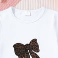 thumbnail image 4 of TOWED22 Kid Girls Clothes Outfits Cute Sweet Bowknot Print T-Shirt + Bowknot Print Denim Skirt Summer Clothing Set(White,4 Y), 4 of 7