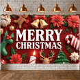 thumbnail image 6 of Festive Banner Merry Christmas Decorative Design Gingerbread Ornament Holly Decoration Christmas for Holiday Celebration Indoor Decoration Party Background, 6 of 9