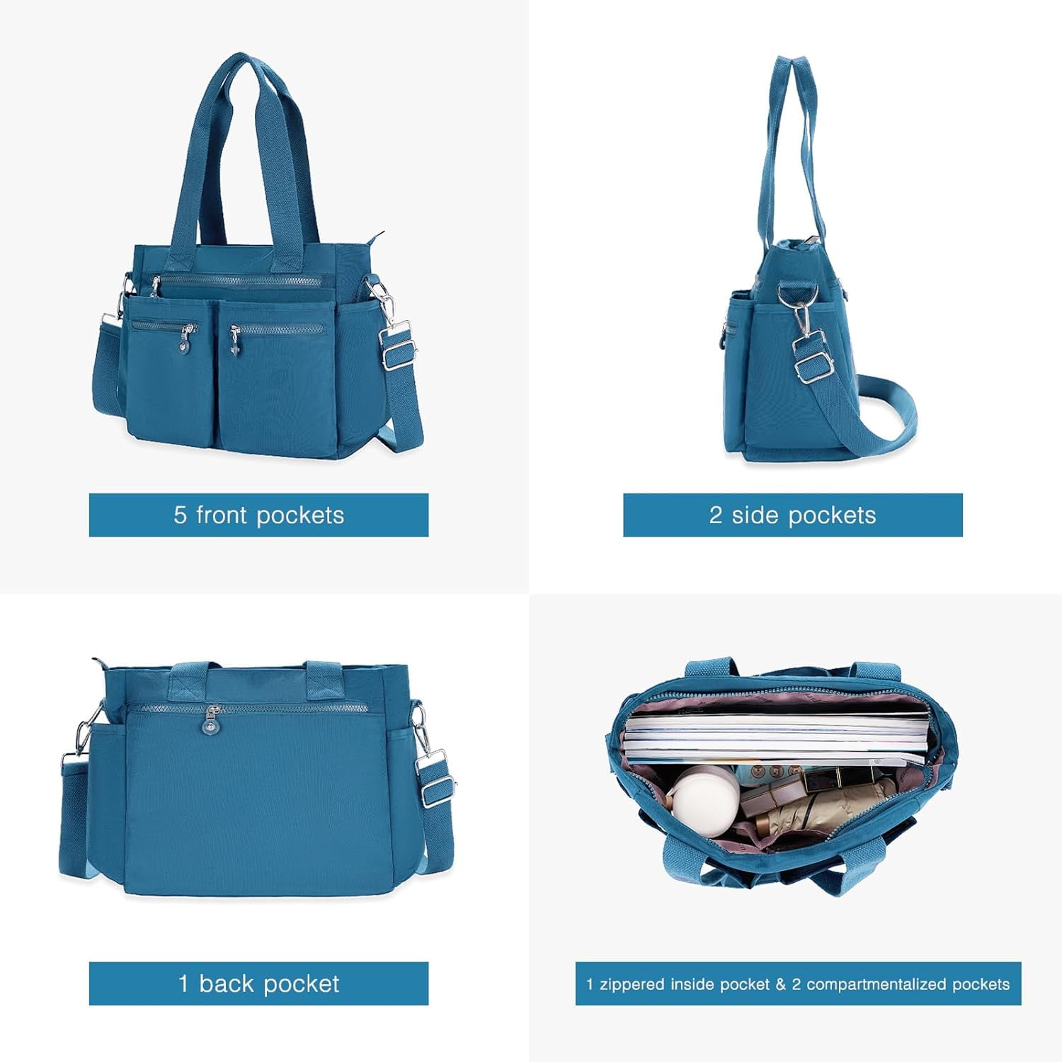 Tote Bag for Women Canvas Tote Bags Handbags for Women Crossbody Bag with Multiple Pockets