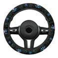 thumbnail image 2 of Yuyamidu Blue Dog Paw Auto Steering Wheel Cover Easy to Install Steering Wheel Wrap Anti-Slip Vehicle Interior Accessories for Car Sedan Flannel Steering Wheel Protector, 2 of 7