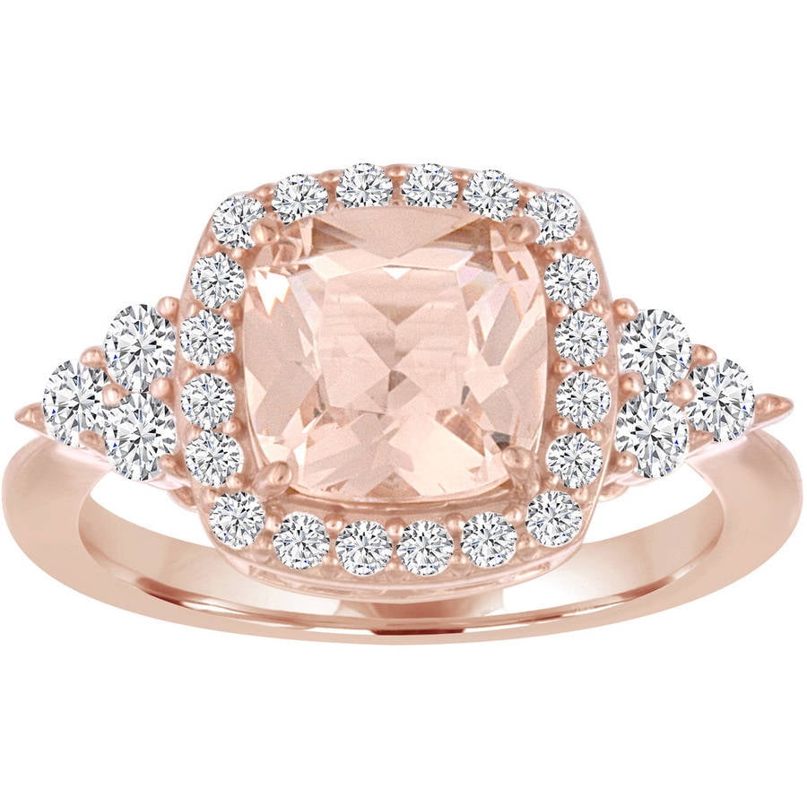 Details about Morganite Gemstone Engagement Ring 925 Sterling Silver Rose Color Details about Morganite Gemstone Engagement Ring 925 Sterling Silver Rose Color