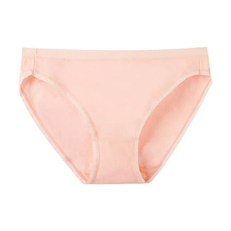 GHSOHS Womens Underwear Panties Lingerie for Women Silk Underwear for Women High Slit Mid Waist Solid Large Size Covering Thick Legged Comfortable Sports Briefs Underpants Hipster Panty Pink  XL