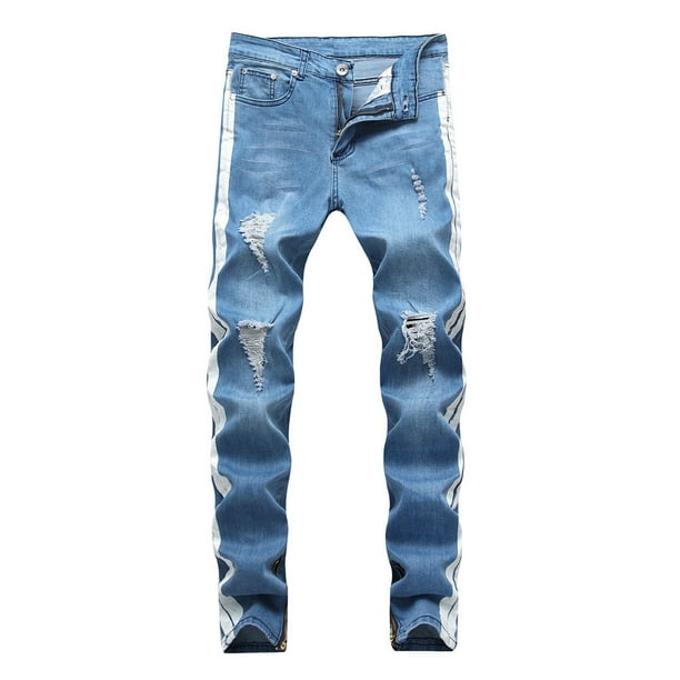 Distressed biker hotsell jeans mens