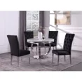 thumbnail image 4 of Modern Velvet Upholstered Dining Chair Set of 6, Tufted Back Kitchen Side Chair with Chrome Legs, Black, 4 of 4