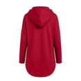 thumbnail image 5 of Oversized Hooded Sweatshirt for Women Long Sleeve Drawstring V Neck Pullover Sweatshirts Loose Casual Fall Tops (XL, Red), 5 of 9