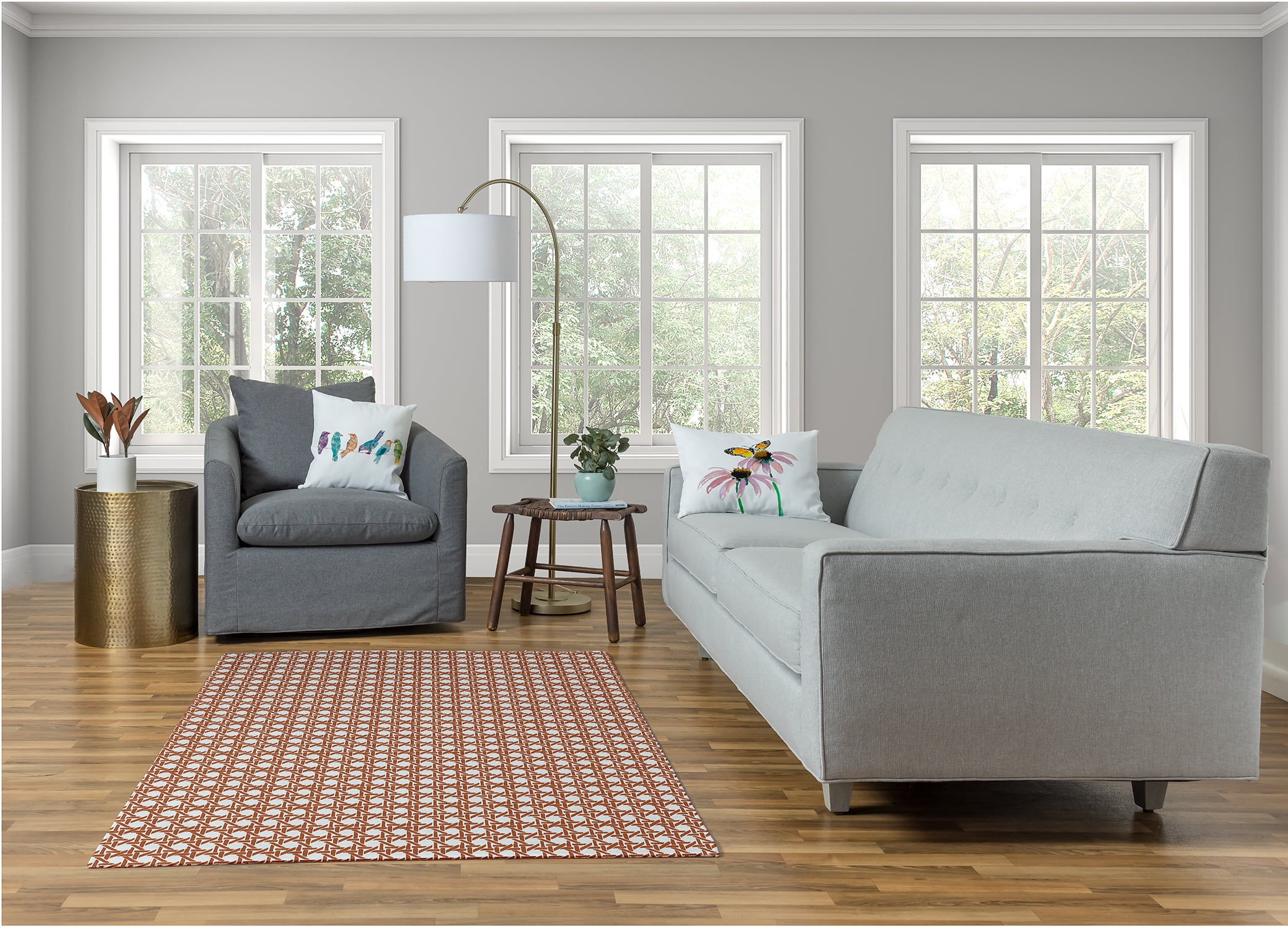 Simply Daisy 4' x 6' Nutmeg Rattan Geometric Rug