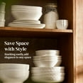 thumbnail image 6 of Pasta Bowls Set of 4 for Large Portions, 54 oz Textured Motif Large Salad Serving Bowls, Ceramic Plates, White Soup Bowl for Kitchen Meal Prep, Shallow Dishes Dinner Bowl Microwave Dinnerware, 6 of 9