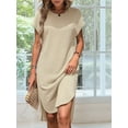 thumbnail image 4 of Ladies Summer Solid Color Slit Midi Dress S, 4 of 9