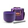 TOPFUND Purple B Note Crystal Singing Bowl Crown Chakra 8 inch with Heavy Duty Carrying Case and Suede Striker