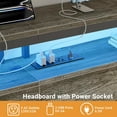 thumbnail image 4 of Aheaplus Queen Size Headboard with Storage, Headboards with Outlets and RGB LED Light, Sturdy Head Board for Queen Size Bed, Stable Queen Headboard Only for Bedroom, Dorm Room, Guest Room, Black Oak, 4 of 9