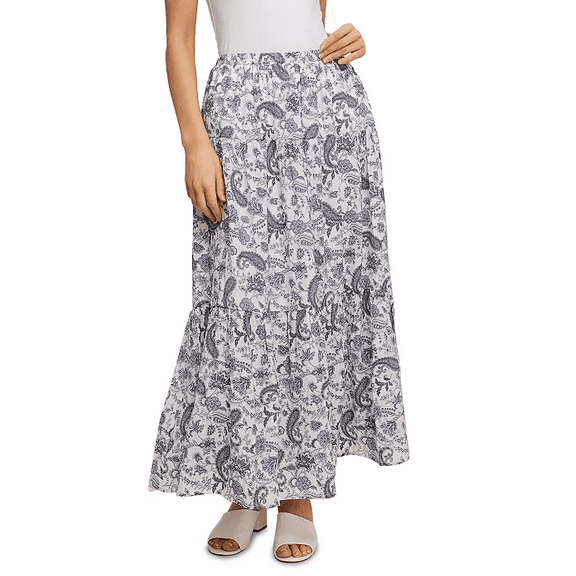 Single Thread INSIGNIA BLUE Women's Printed Tiered Maxi Skirt, US Large