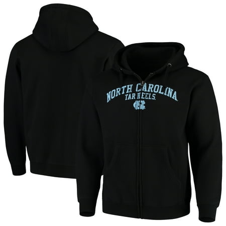 Name Zip - North Carolina Tar Heels Arched School Name & Mascot Full-Zip Hoodie - Black