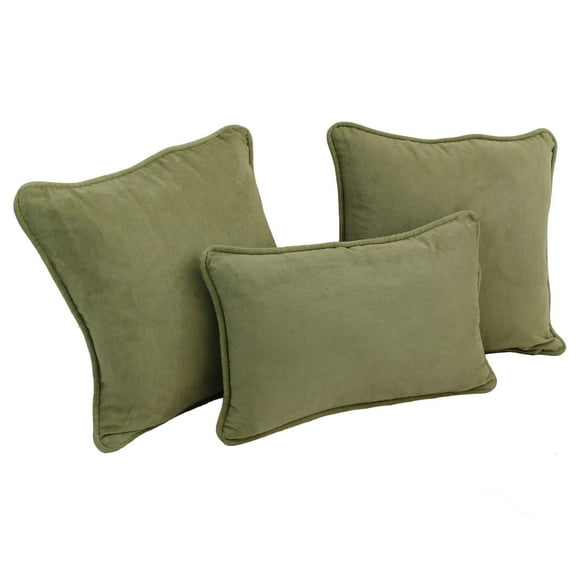 Blazing Needles Corded Microsuede Throw Pillow Set Sage Green 3 Count