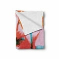 thumbnail image 2 of Tropical Soft Flannel Fleece Throw Blanket, Coconut Palm Tree Silhouettes Exotic Island Summer Beach Art, Cozy Plush for Indoor and Outdoor Use, 70" x 90", Dark Coral Turquoise, by Ambesonne, 2 of 6