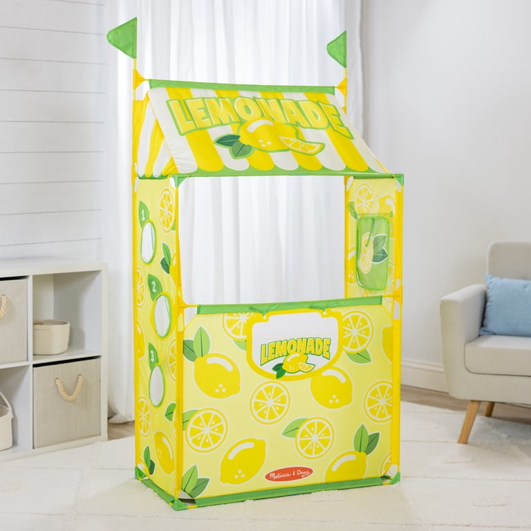 Melissa & Doug Lemonade Stand Play Tent, 3-sided Fabric Play Tent