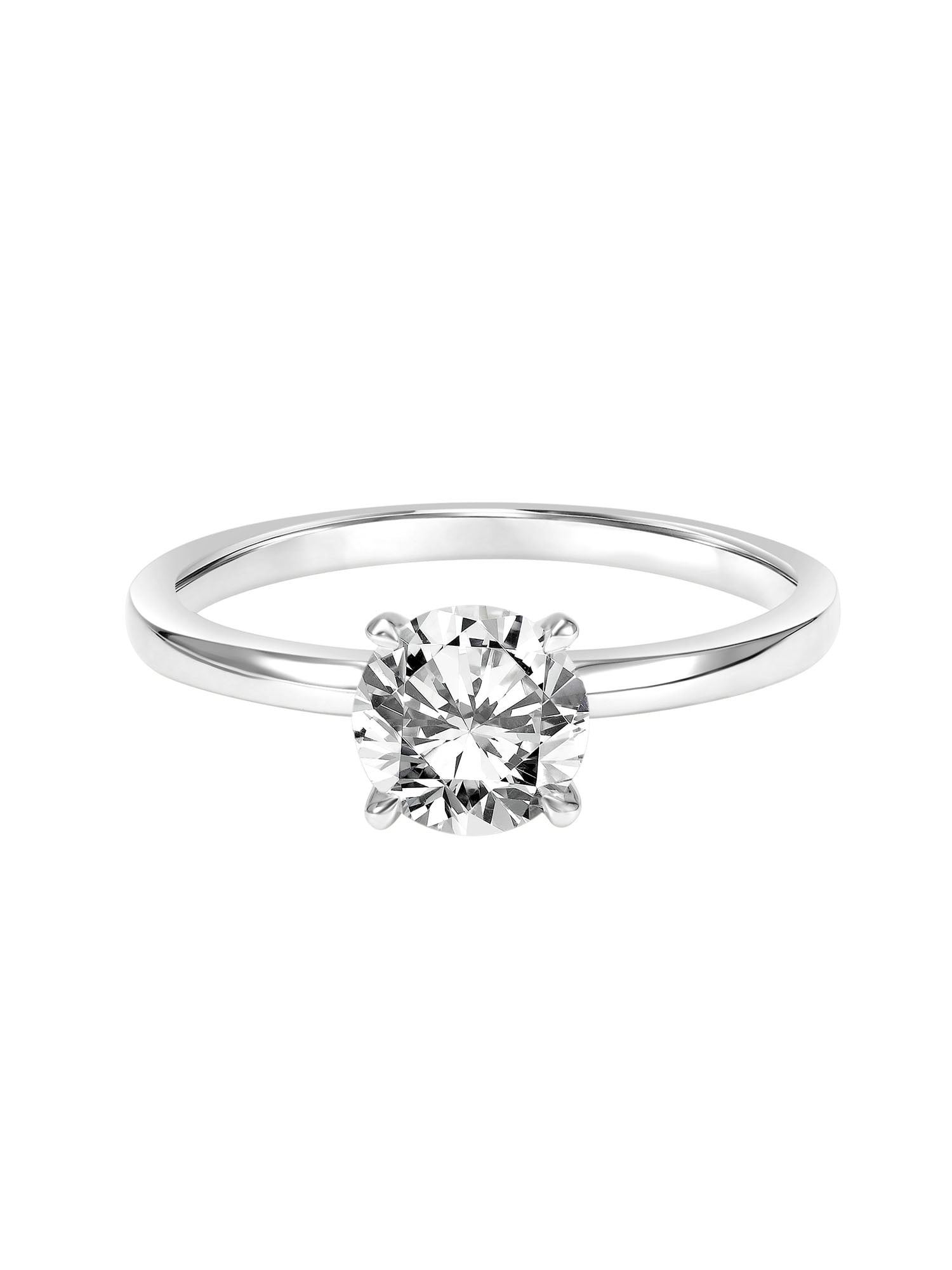1 Carat DEW Moissanite 10K White Gold Solitaire Engagement Ring