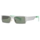 thumbnail image 2 of Gafas de sol rectangulares de estilo retro, gafas de sol cuadradas, montura ancha, unisex Silver_Green, 2 of 9