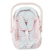 Adora Stylish Baby Doll Car Seat with Removable Seat Cover, 20 inches Tall - Pastel Pink Hearts