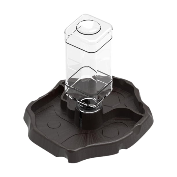 Comedero automático para reptiles: bebedero y bebedero automático para reptiles. Café oscuro